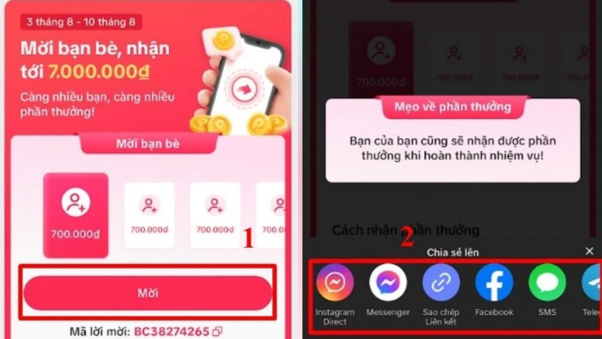Các bước thực hiện nhiệm vụ gửi lời mời cho người dùng mới trên TikTok